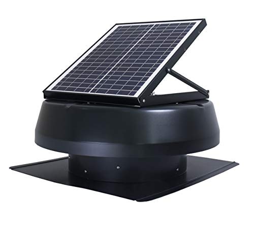 iLIVING ILG8SF301A 40W solar roof attic fan - angled panel view