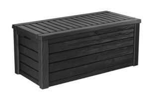 Keter Westwood 150 Gallon deck box image 1 showing outdoor storage details