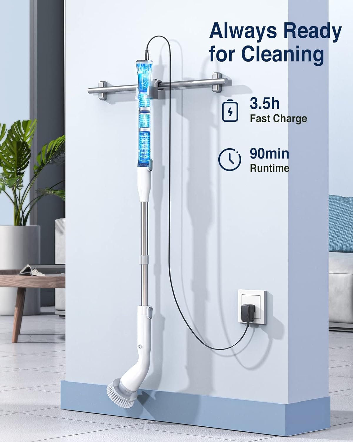 LABIGO LABIGO Electric Spin Scrubber LA1 Pro gallery image 5 showing electric spin scrubber brush heads and bathroom cleaning use