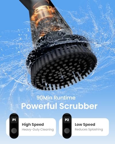 Leebein Leebein Electric Spin Scrubber gallery image 6 showing electric spin scrubber brush heads and bathroom cleaning use