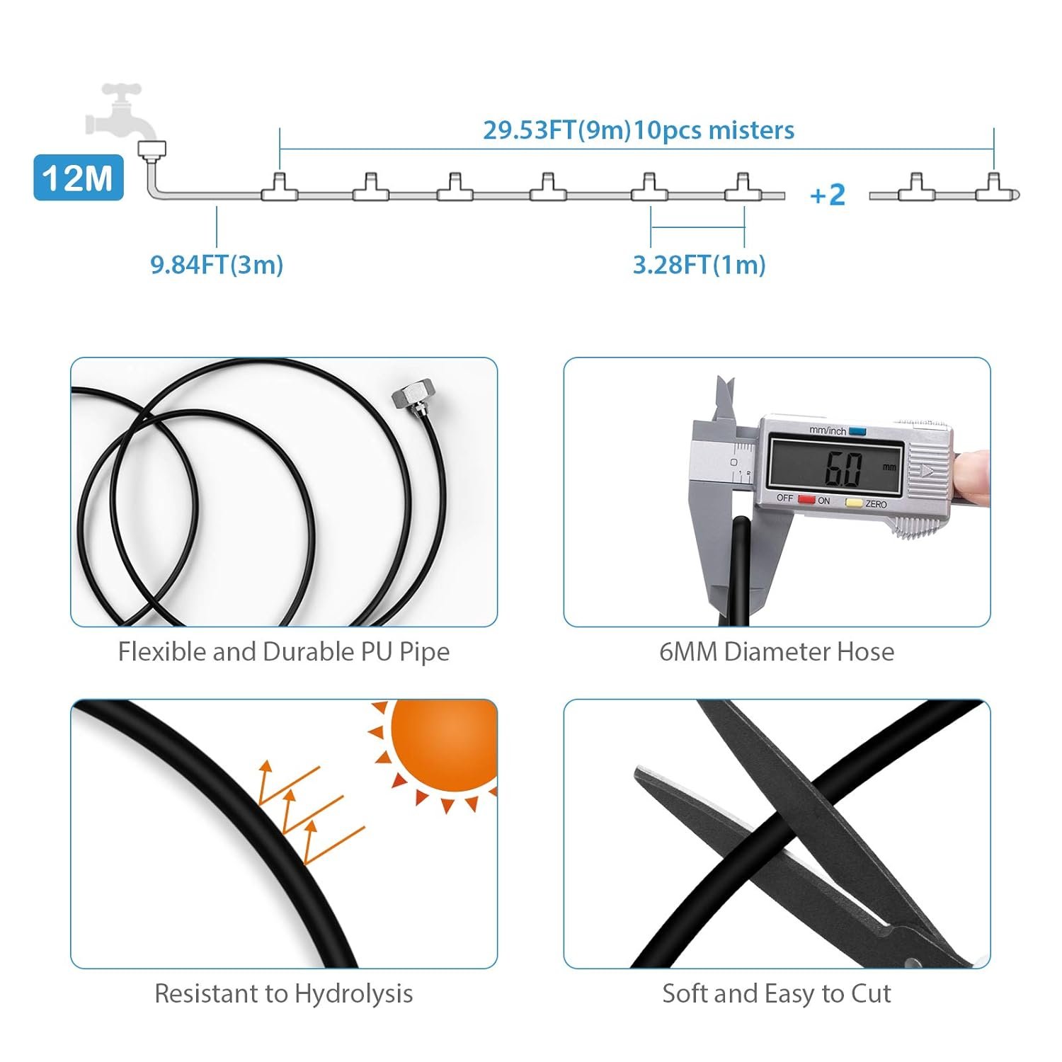 lifeegrn lifeegrn Misting Cooling System 40FT patio misting system gallery image 4