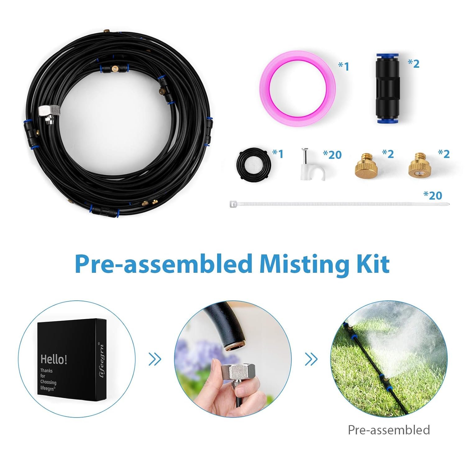 lifeegrn lifeegrn Misting Cooling System 40FT patio misting system gallery image 6