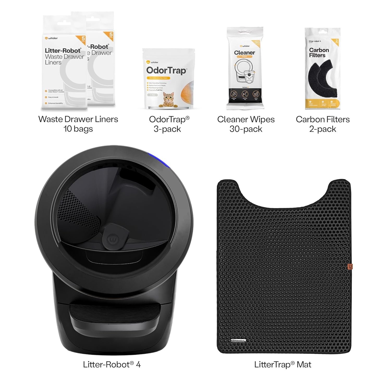 Whisker Litter-Robot 4 multi-cat self-cleaning litter box - side view