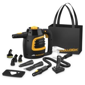 McCulloch MC1230 handheld steam cleaner with full accessory kit