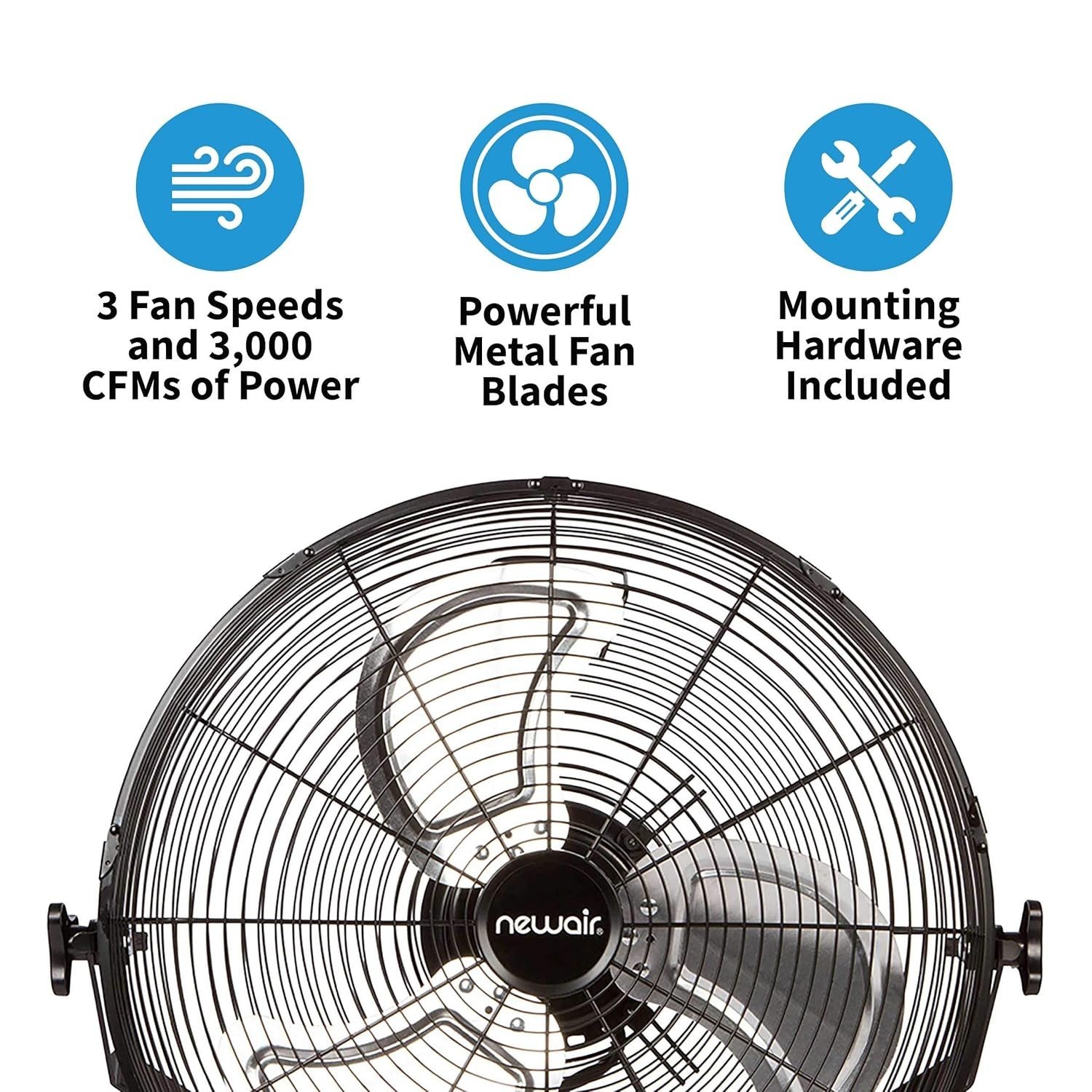 NewAir NewAir 18 in. Wall-Mounted High Velocity Fan product gallery image 3 showing wall mount fan details