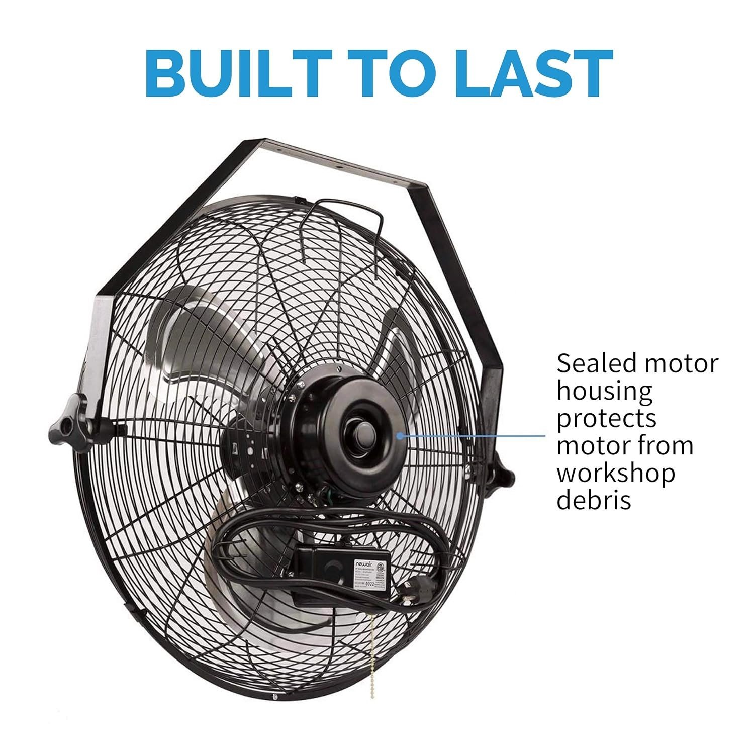 NewAir NewAir 18 in. Wall-Mounted High Velocity Fan product gallery image 4 showing wall mount fan details