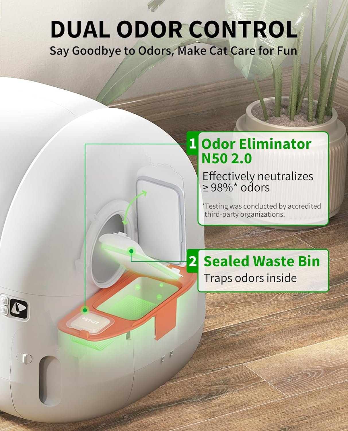 PETKIT PuraMax 2 multi-cat self-cleaning litter box - in-home lifestyle view