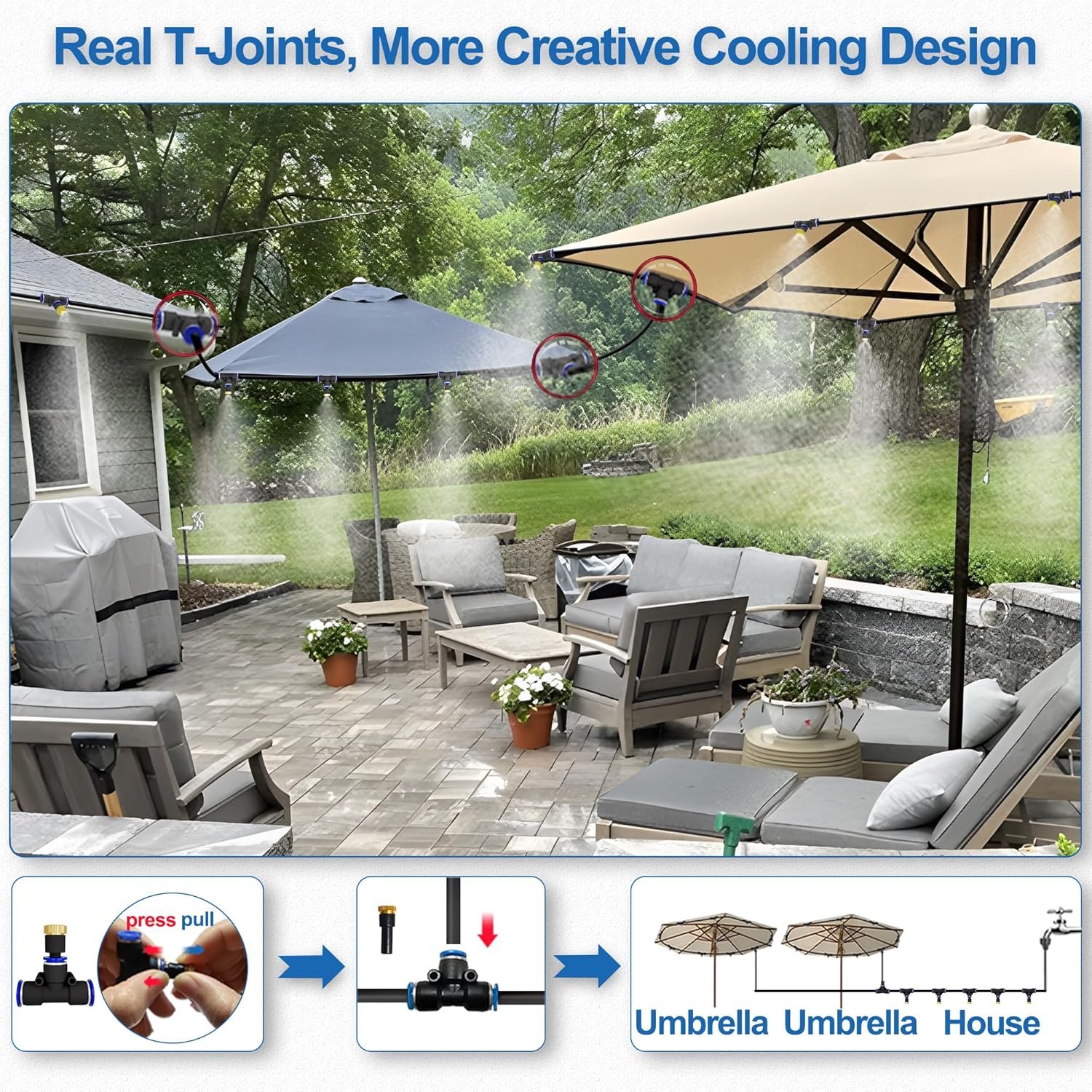 POCKET PANDA POCKET PANDA Misters Outside Patio 50FT patio misting system gallery image 4