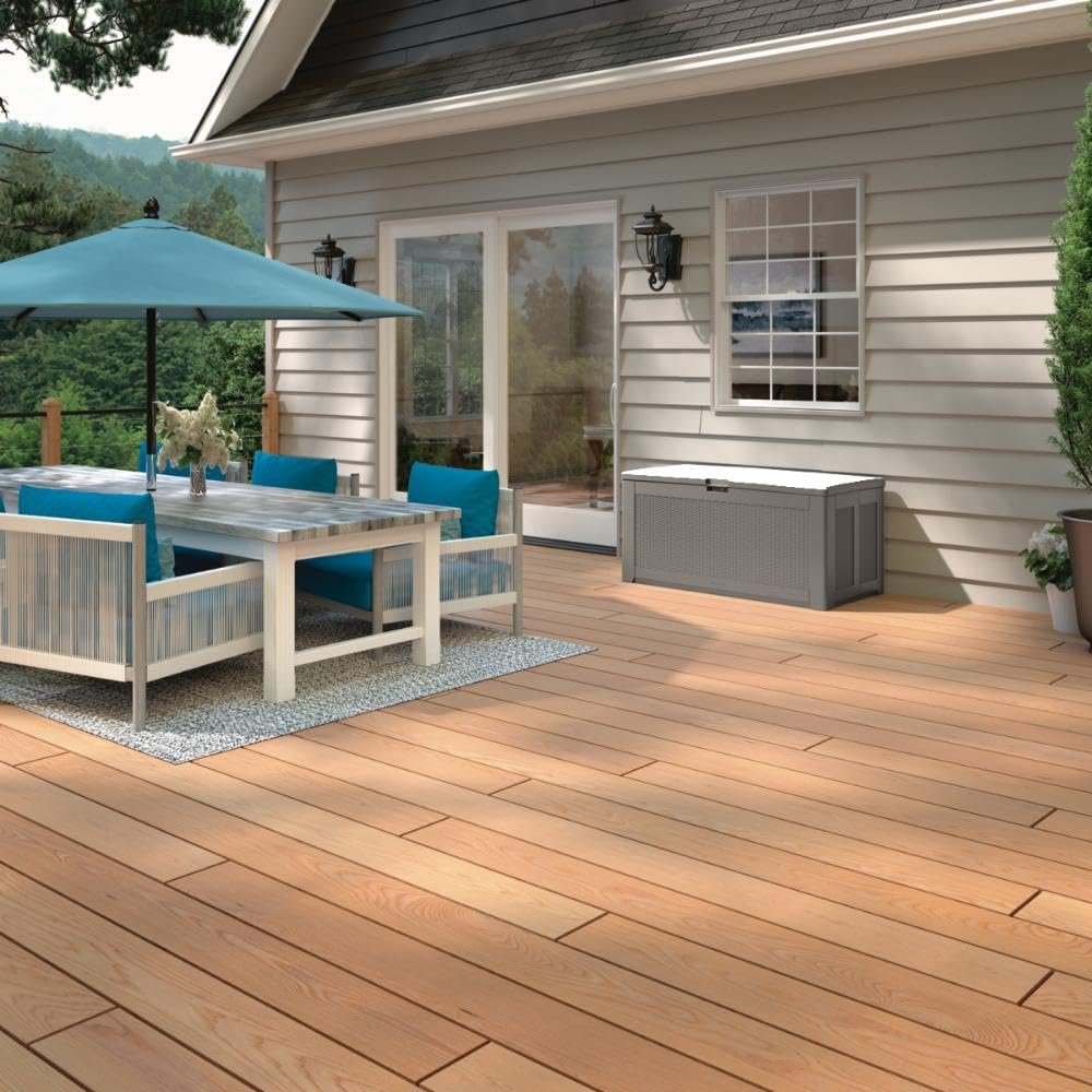 Rubbermaid 134 Gallon XL deck box image 2 showing outdoor storage details