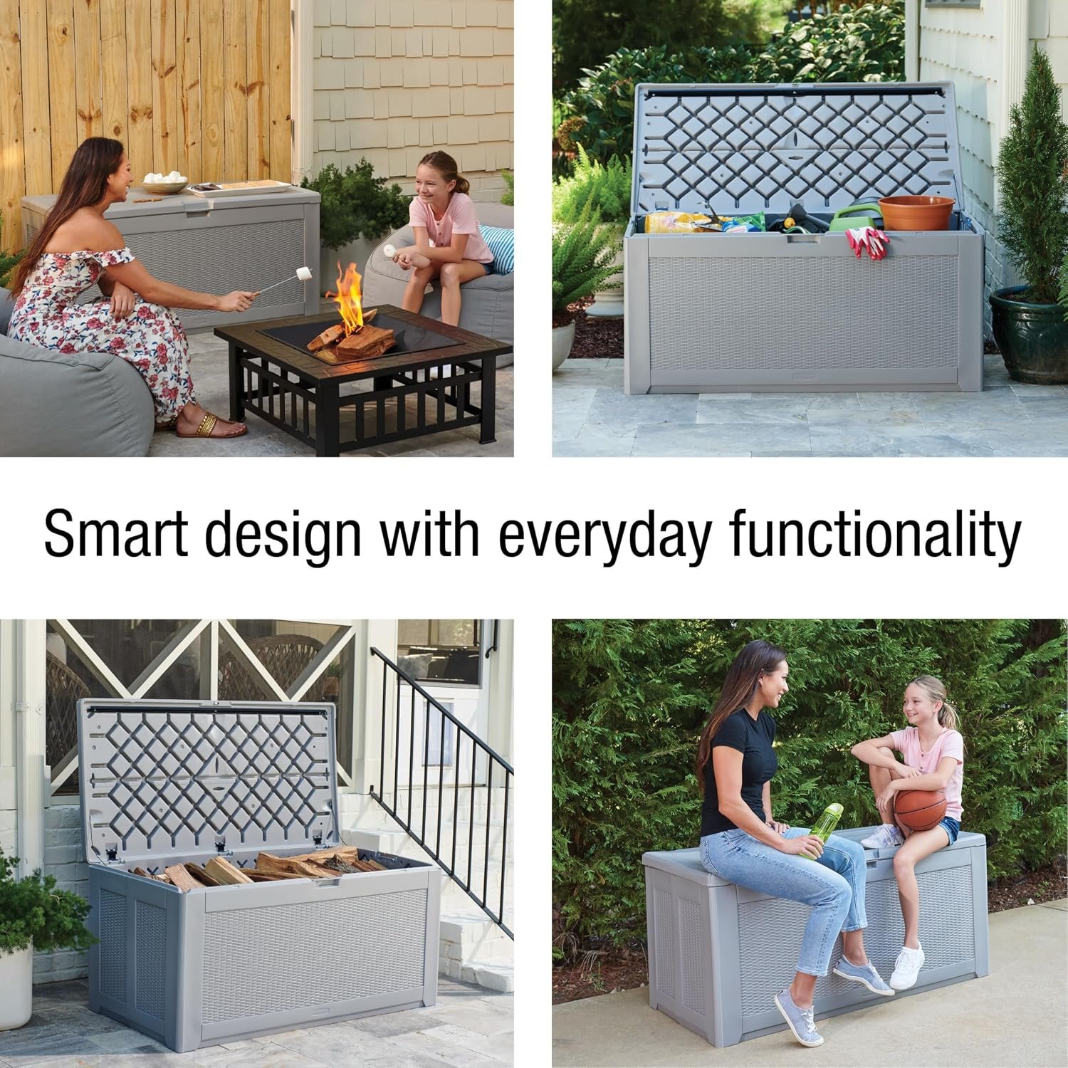 Rubbermaid 134 Gallon XL deck box image 4 showing outdoor storage details