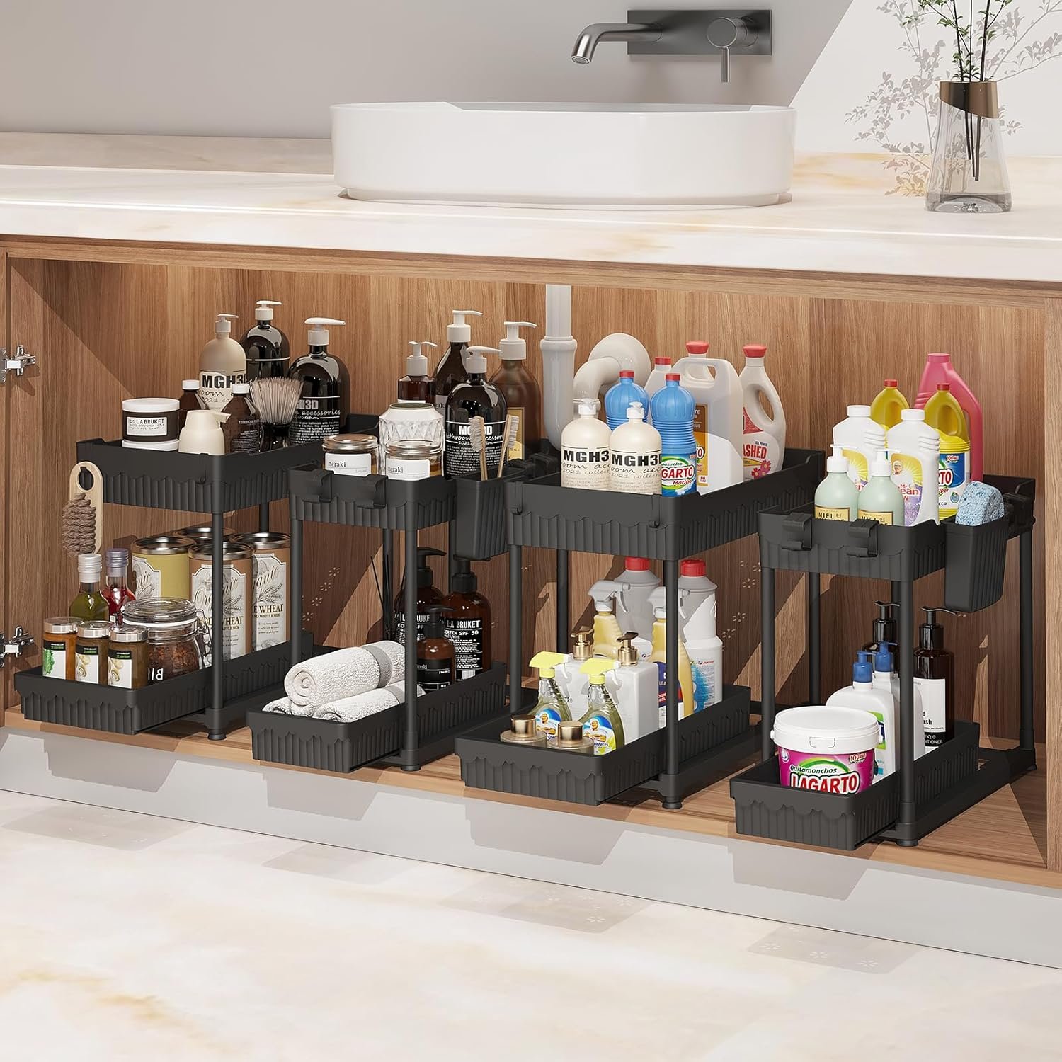 Best Under Sink Organizer 2026: 3 Tested Picks 6 Sevenblue 4-Pack Pull Out under sink organizer
