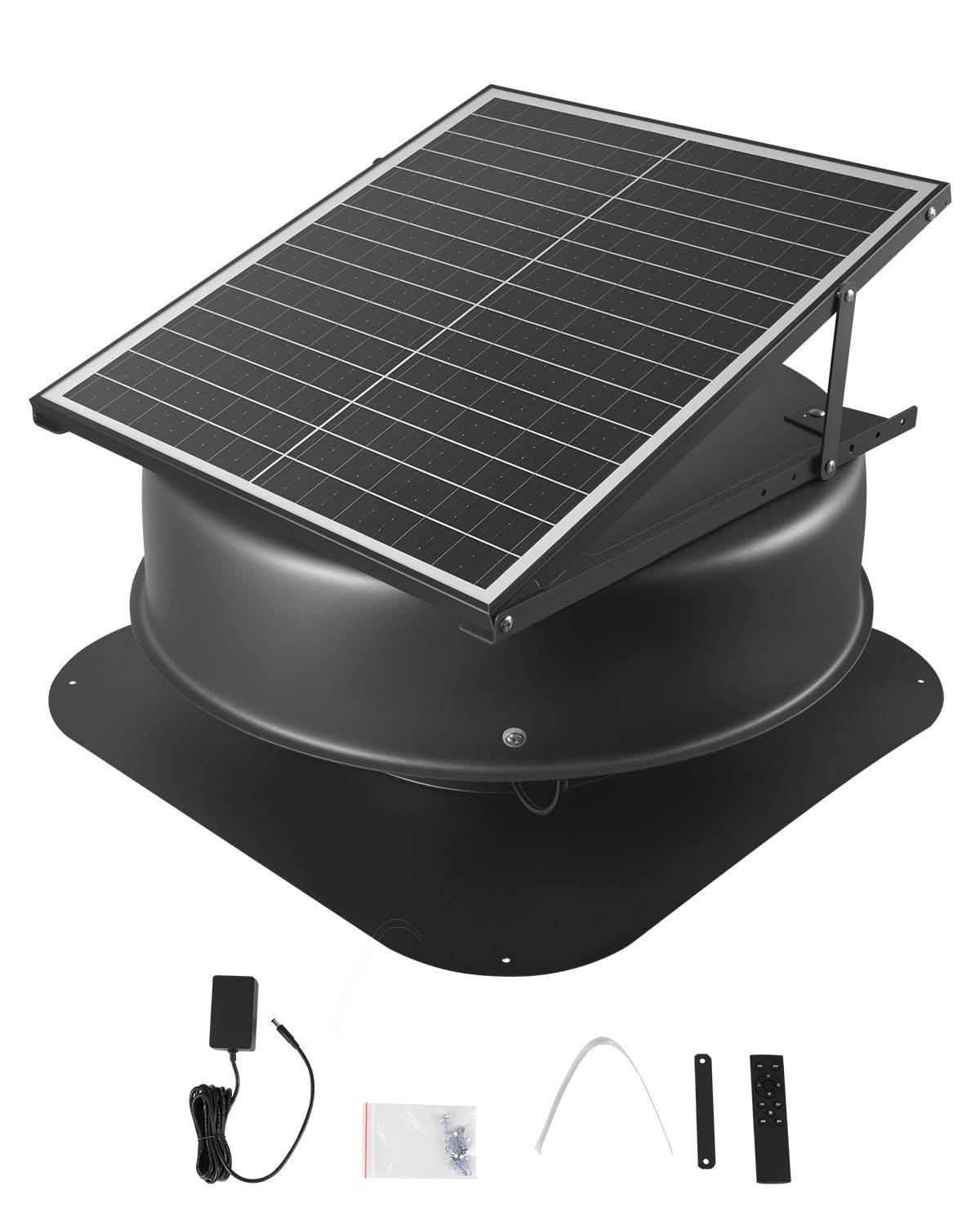 VEVOR 35W solar attic fan 2400 CFM weatherproof roof unit