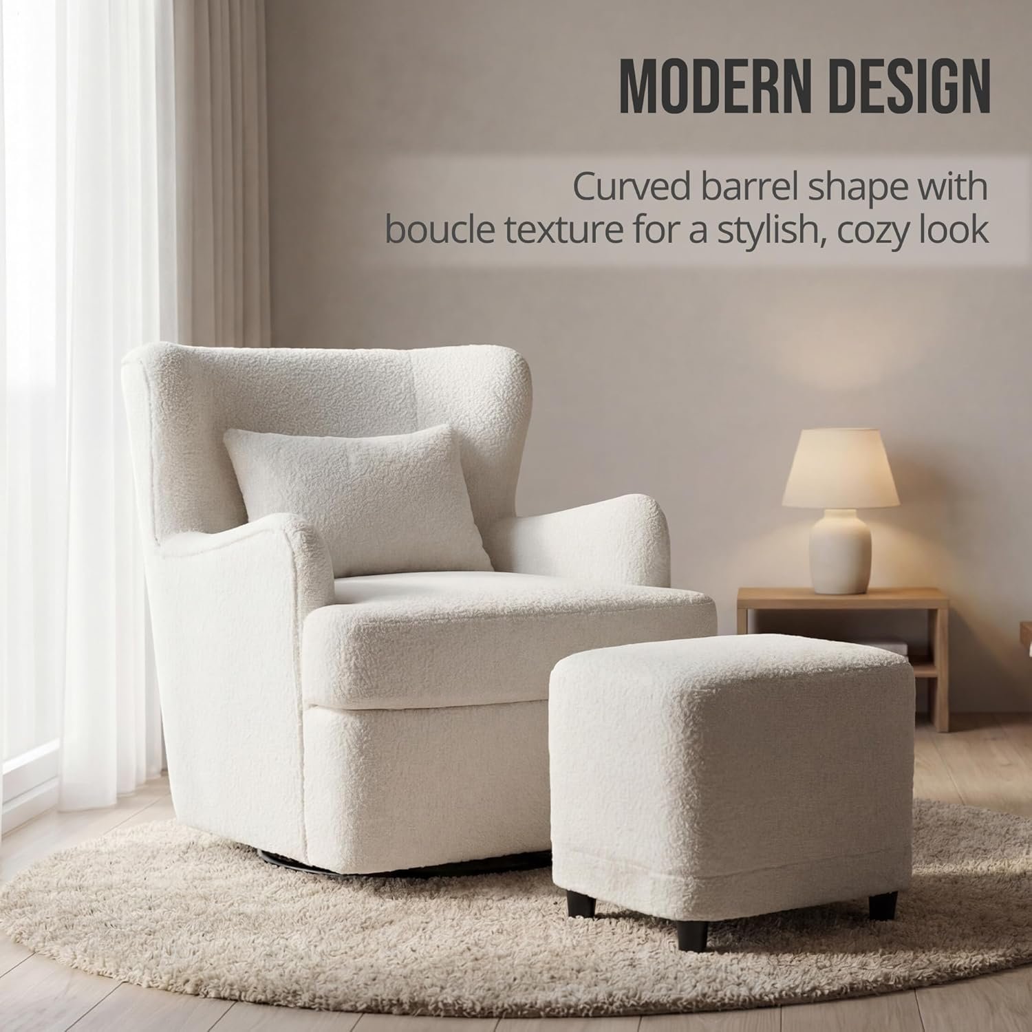 Wismestr 360-degree swivel base and metal frame detail