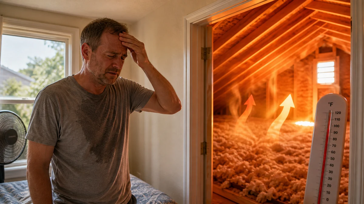 Why Solar Attic Fans Are Trending in Summer 2026 3 Homeowner looking into a superheated attic while planning a cooling upgrade