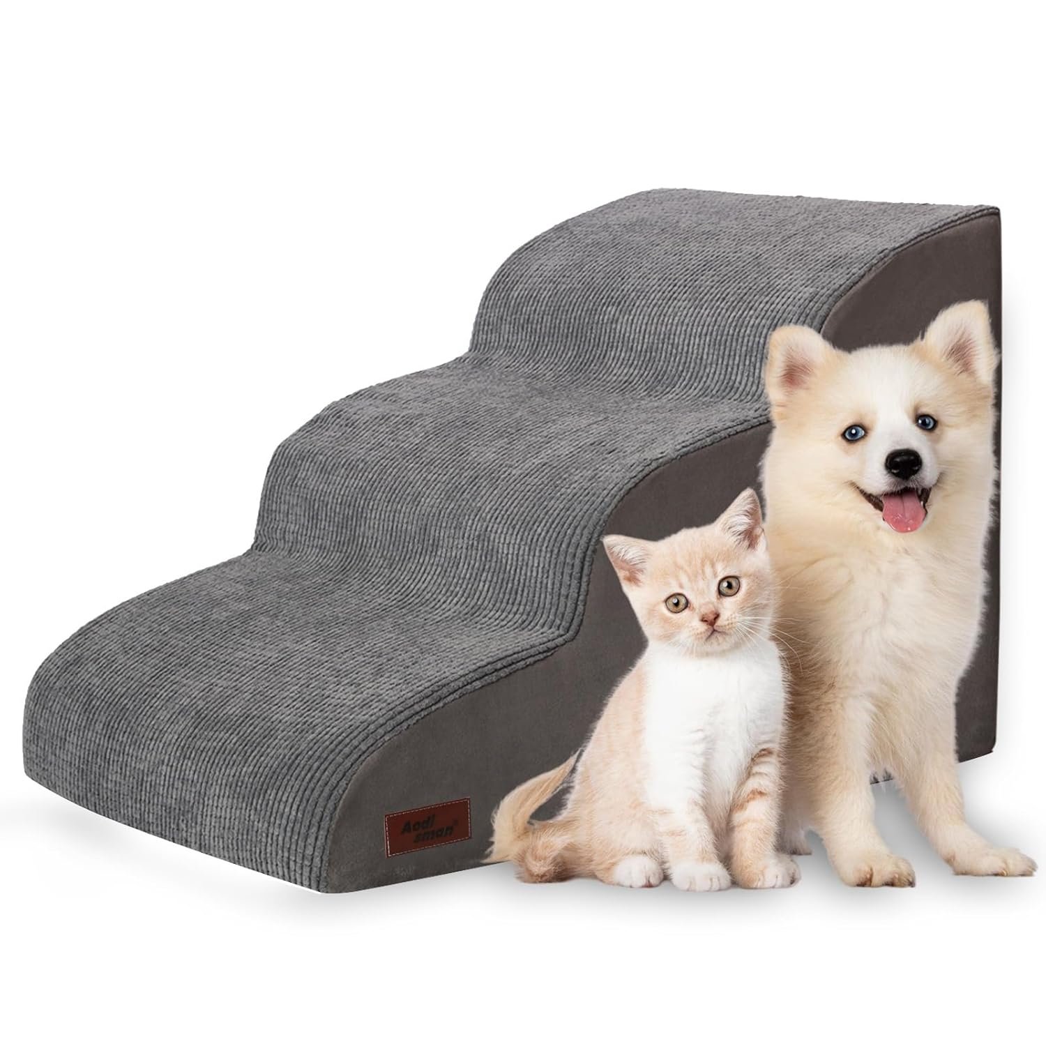 Aodisman Aodisman 3-Step Dog Ramp and Stairs Sofa and Chair Non-Slip Sturdy Pet Steps product gallery image 1 showing dog stair features