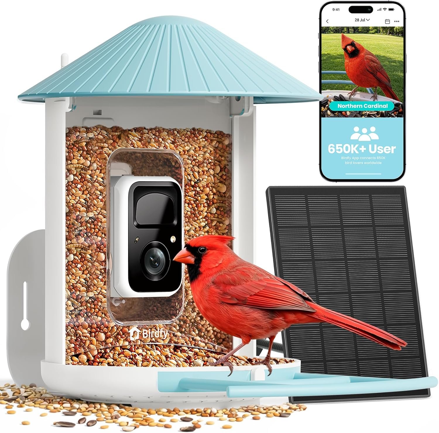 NETVUE by Birdfy smart bird feeder with 2K camera and solar charging