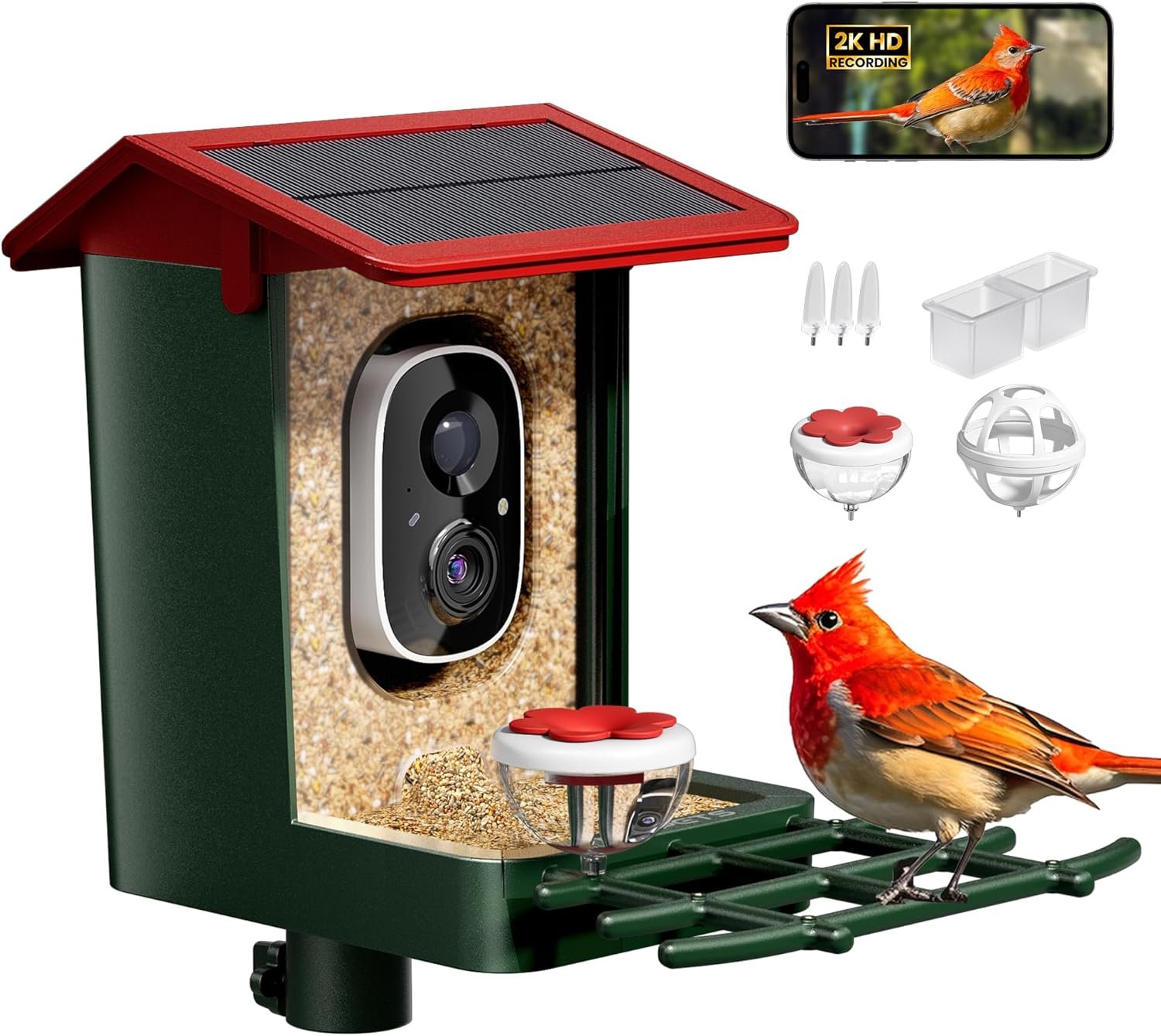 HEAPETS Q02 smart bird feeder with 2K camera and solar power