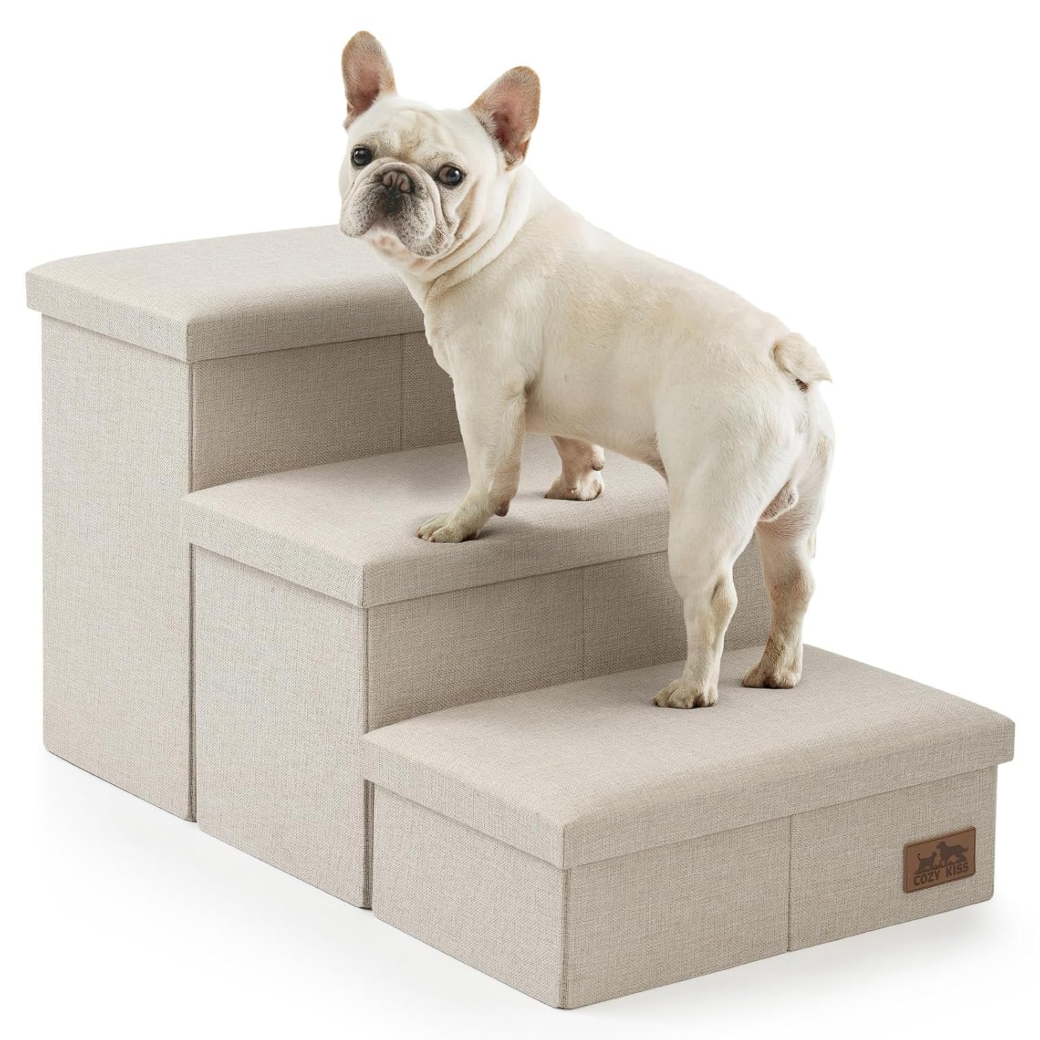 Gardner Pet Gardner Pet Dog Stairs Small Dogs 16.5 Inch 2 in 1 Transformable 3-Step Pet Stairs and Ramp product gallery image 4 showing dog stair features