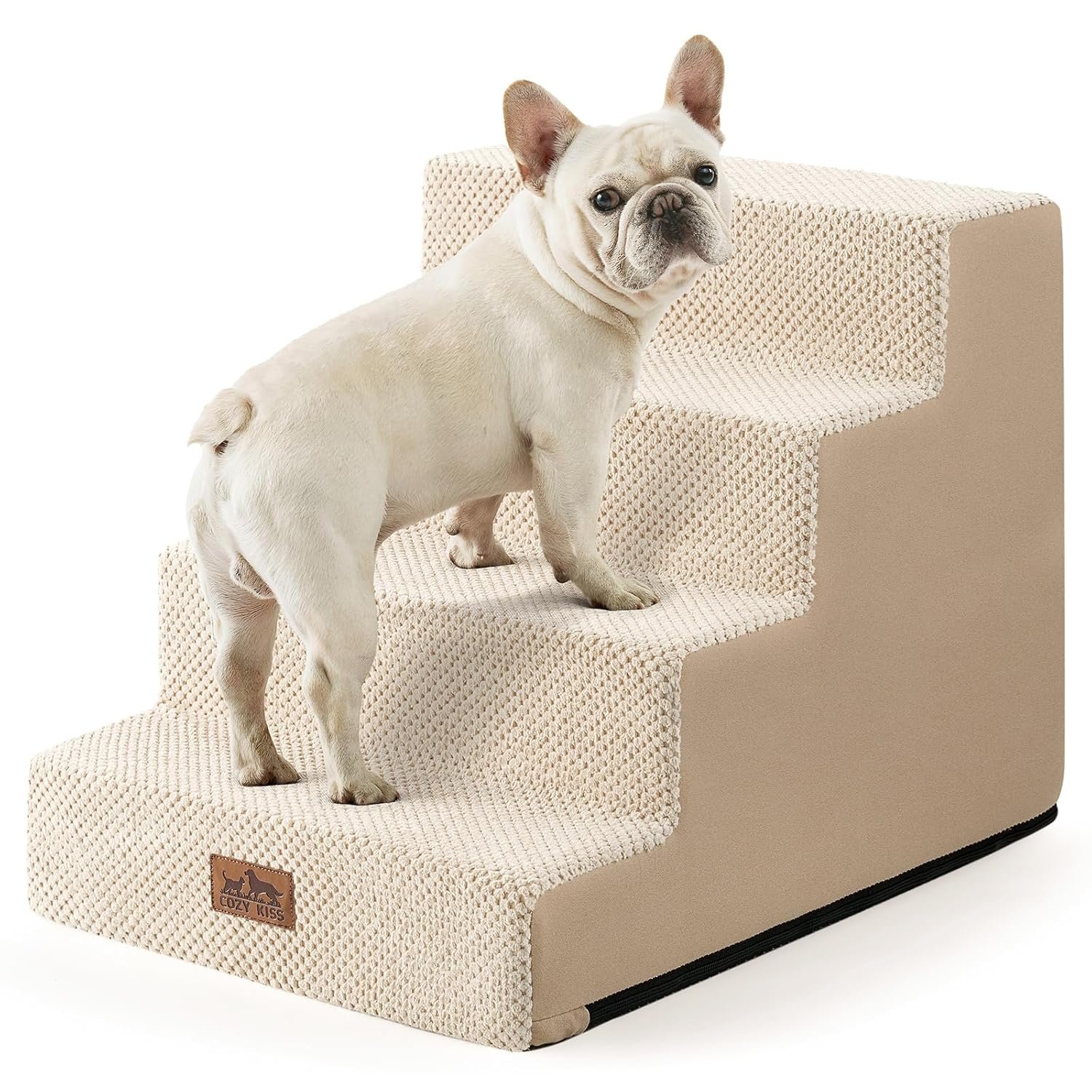 Love's cabin Love's cabin Dog Stairs High Bed 18 Inch Foldable Pet Stairs with Storage product gallery image 3 showing dog stair features