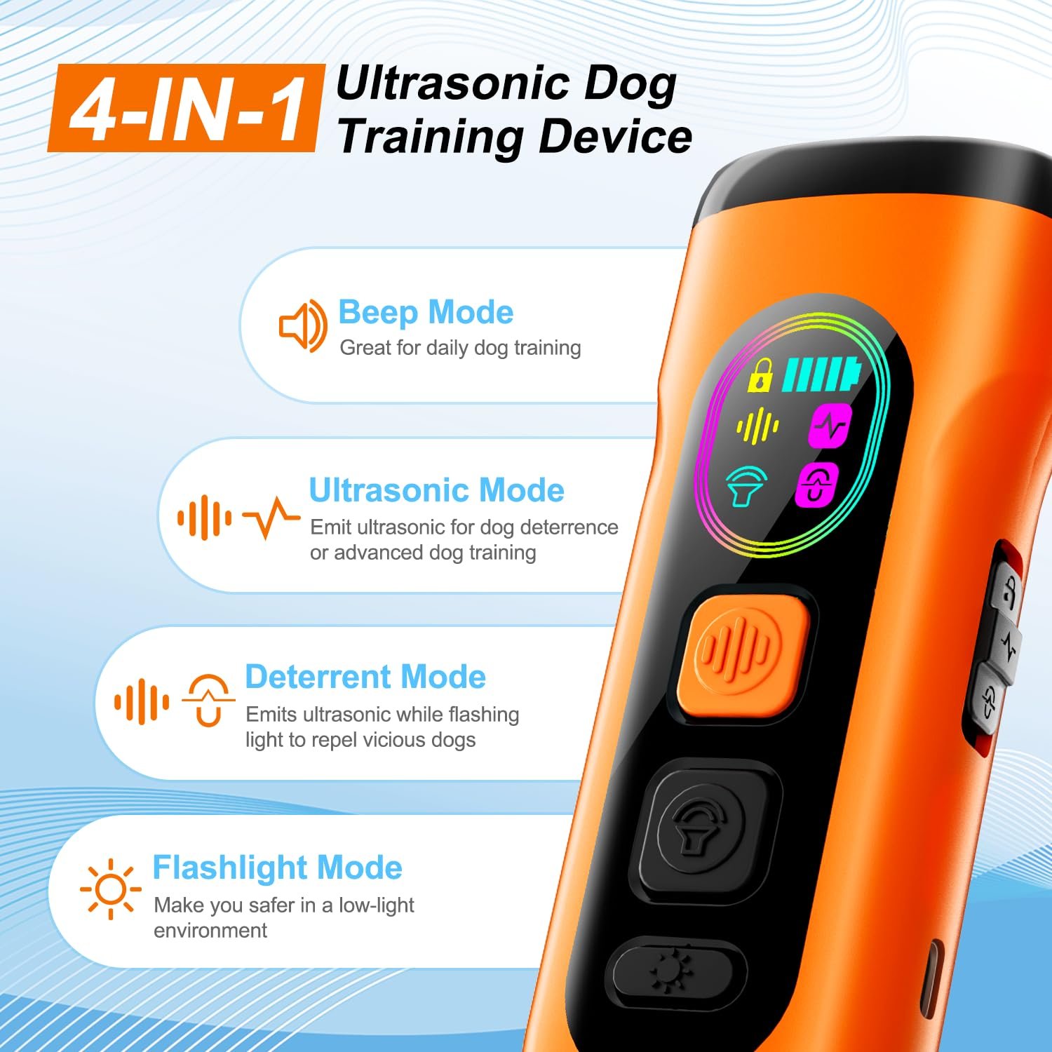 SEDULAN Ultrasonic Bark Stopper - controls and feature detail