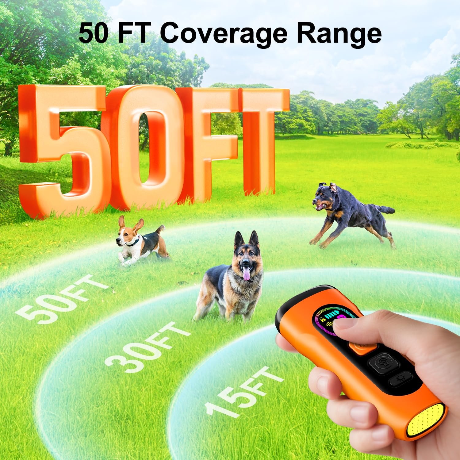 SEDULAN Ultrasonic Bark Stopper - range or placement reference