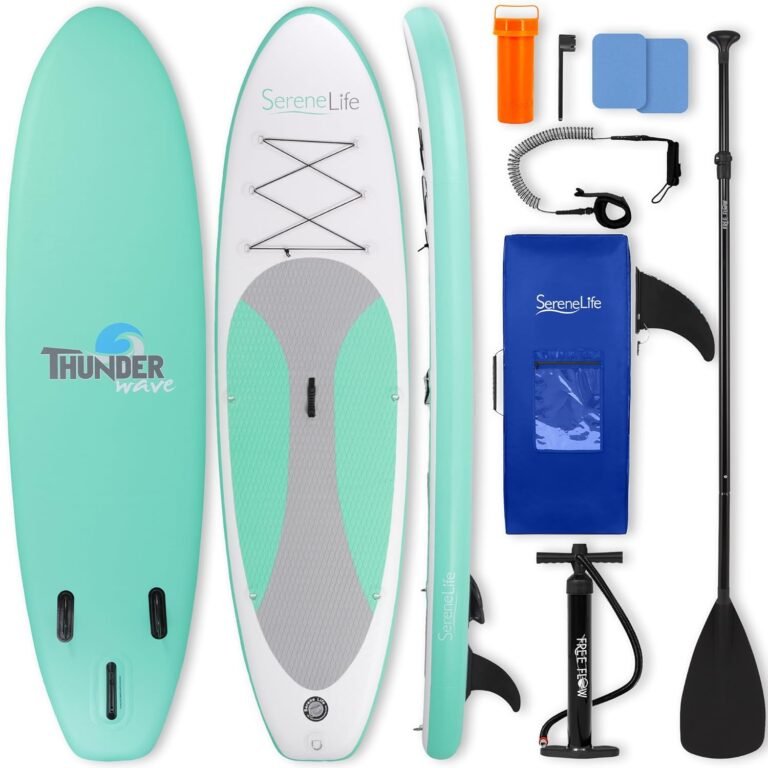 SereneLife 10 ft Inflatable Paddle Board - complete board and accessory kit