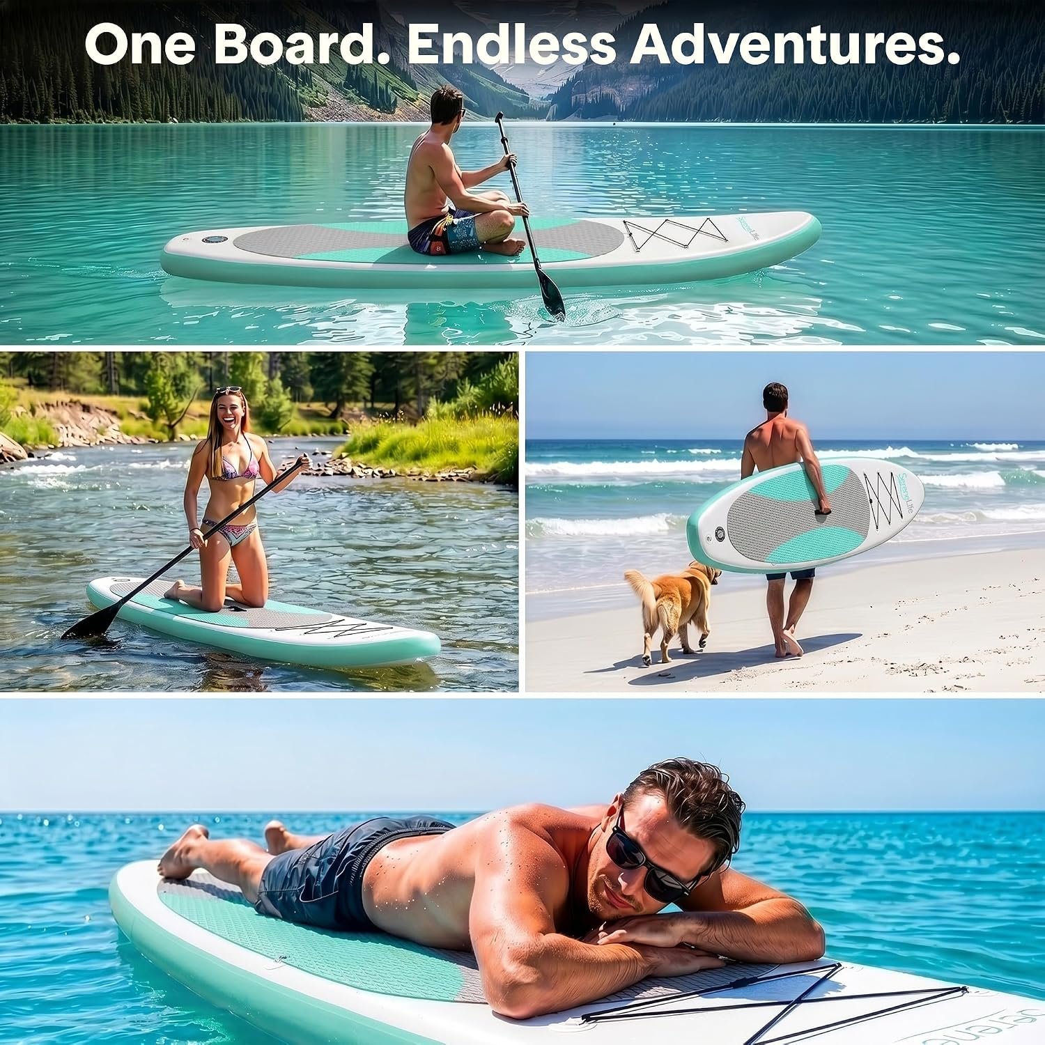 SereneLife 10 ft Inflatable Paddle Board - on-water use or feature reference