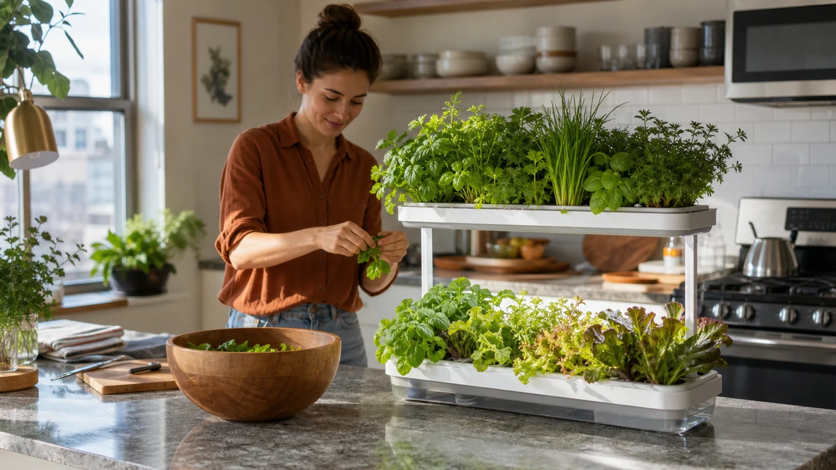 Indoor hydroponic garden trend editorial hero