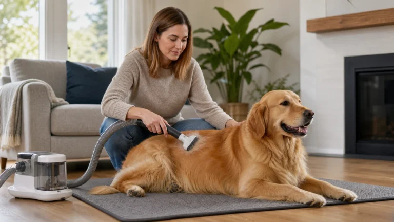 Pet grooming vacuum trend editorial hero
