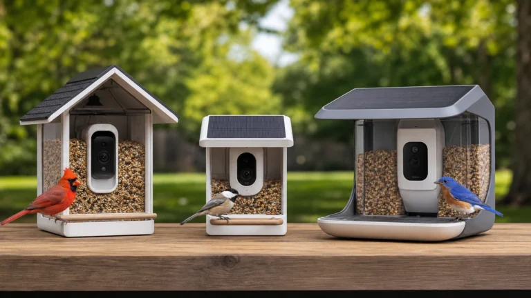 Three smart bird feeder cameras compared