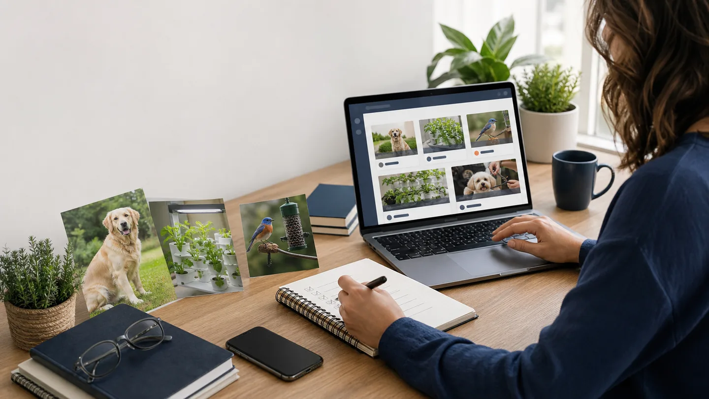 Researcher comparing digital programs and online course options