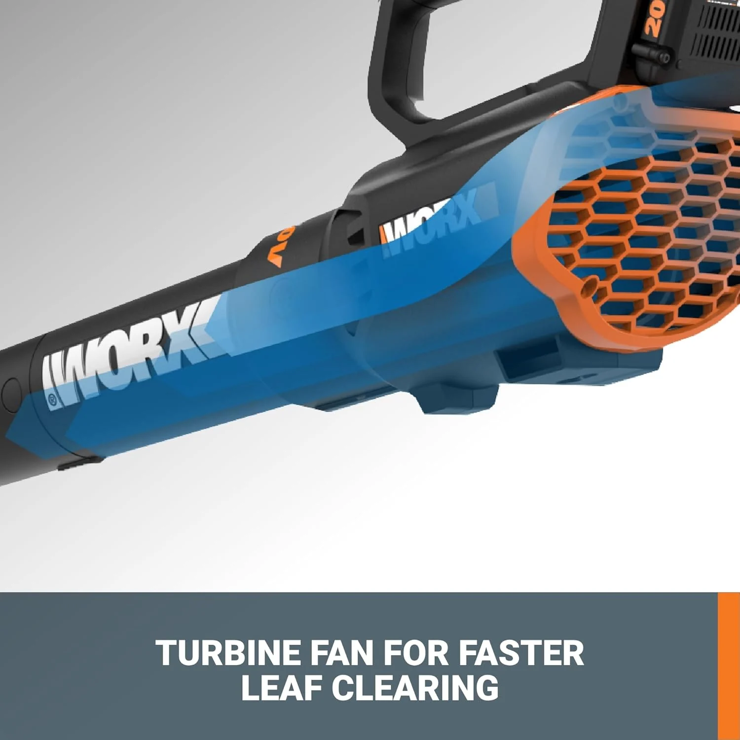 WORX WG547 20V PowerShare cordless leaf blower - control and trigger detail