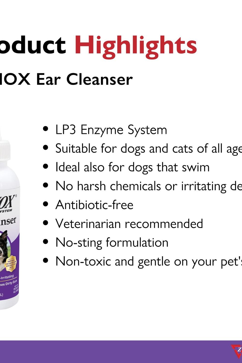 Zymox Ear Cleanser Solution Dogs and Cats, 4oz packaging and contents - Zymox Ear Cleanser Solution Dogs and Cats, 4oz