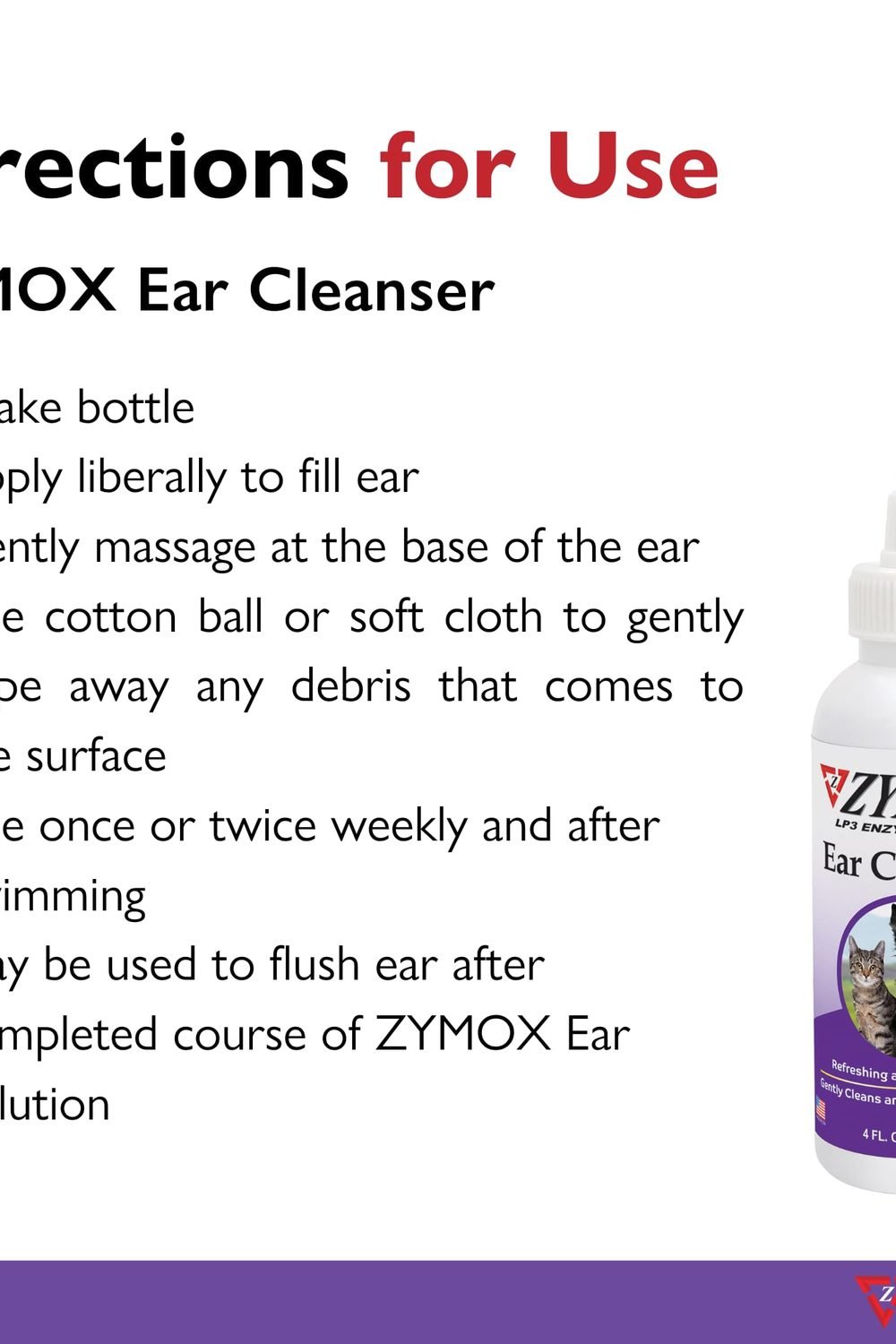 Zymox Ear Cleanser Solution Dogs and Cats, 4oz accessories and refills - Zymox Ear Cleanser Solution Dogs and Cats, 4oz