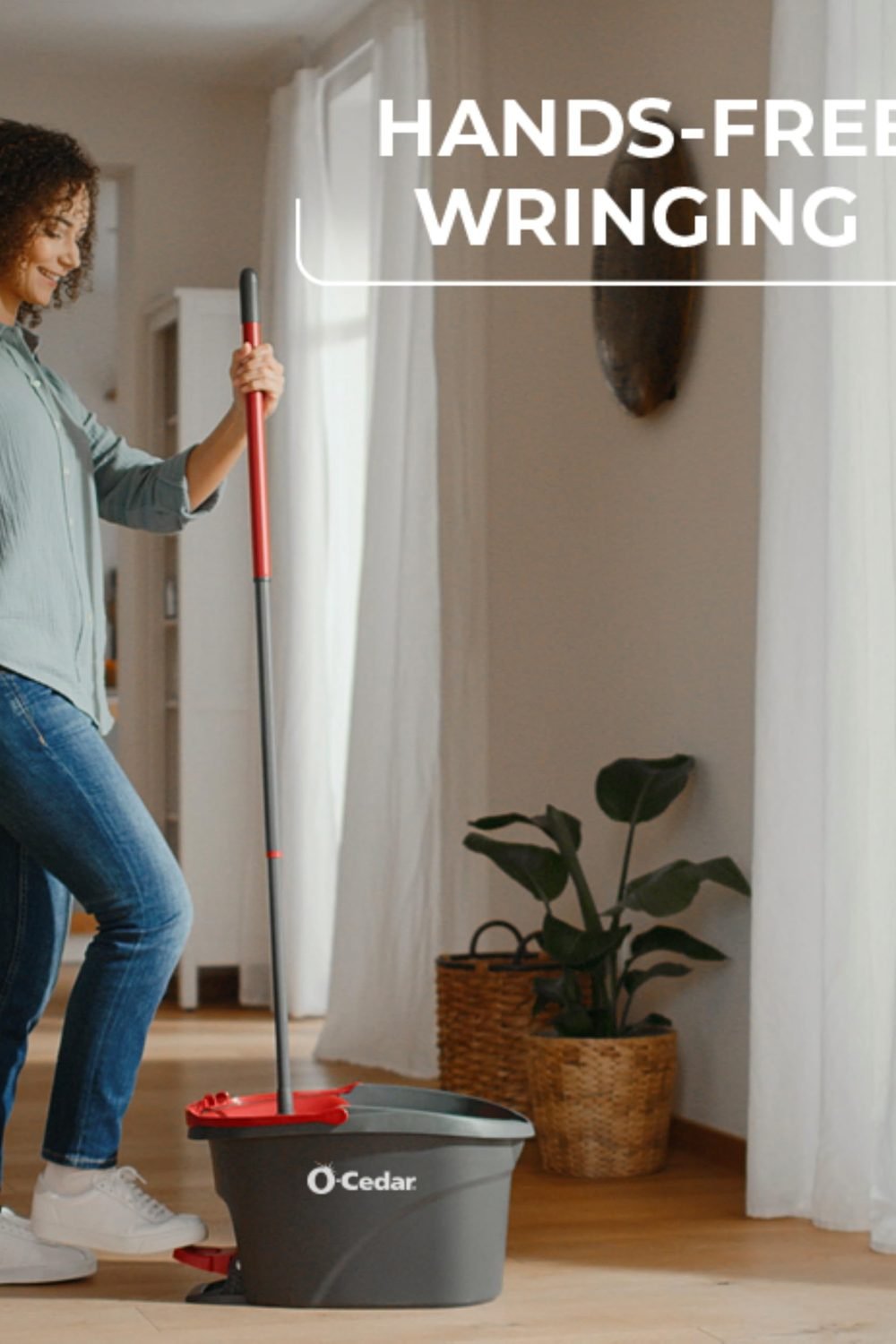 O-Cedar EasyWring Microfiber Spin Mop, Bucket Floor Cleaning System, Red, Gray, Standard accessories and refills - O-Cedar EasyWring Microfiber Spin Mop, Bucket Floor Cleaning System, Red, Gray, Standard