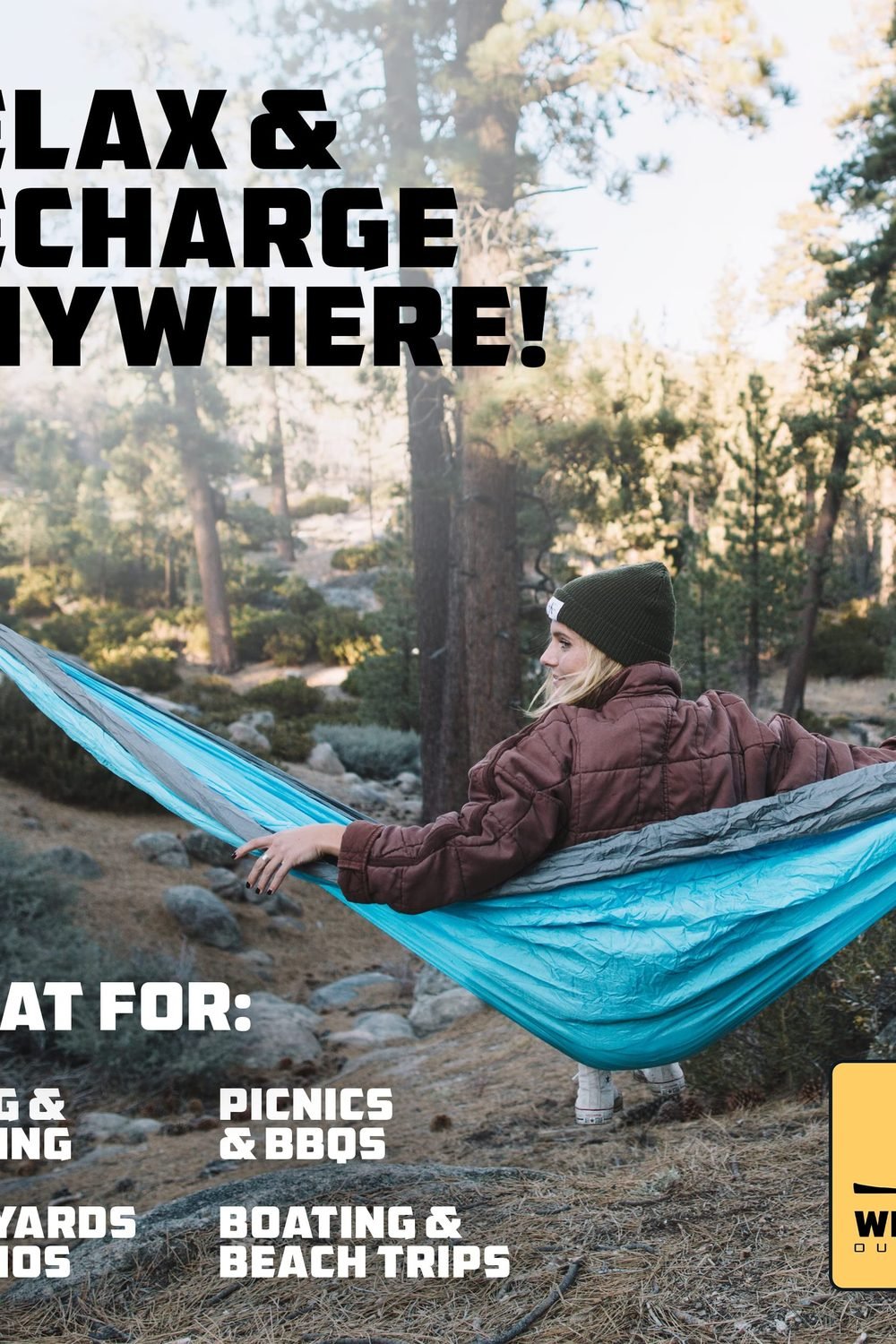 Wise Owl Outfitters Camping Hammock – up to 500lbs Portable Hammock with Tree Straps - Travel, Backpacking, Hiking, Outdoors Camping Gear - Single or Double in use at home — Wise Owl Outfitters Camping Hammock – up to 500lbs Portable Hammock with Tree Straps - Travel, Backpacking, Hiking, Outdoors Camping Gear - Single or Double