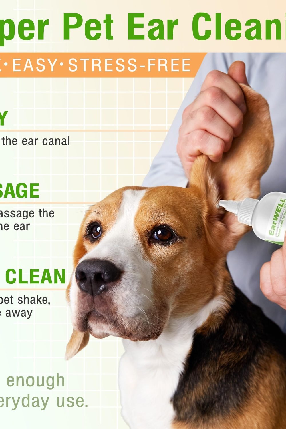 VetWELL Ear Cleaner Dogs and Cats - Cucumber Melon - 8 oz in use at home - VetWELL Ear Cleaner Dogs and Cats - Cucumber Melon - 8 oz