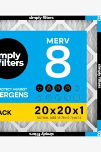 Simply 20x20x1 Air Filter, Merv 8, MPR 600, 6 Pack, Furnace Air Filter HVAC (Actual Size: 19.75"x19.75"x0.75") DUST, Pet, & Allergy Control main product view - Simply 20x20x1 Air Filter, Merv 8, MPR 600, 6 Pack, Furnace Air Filter HVAC (Actual Size: 19.75"x19.75"x0.75") DUST, Pet, & Allergy Control