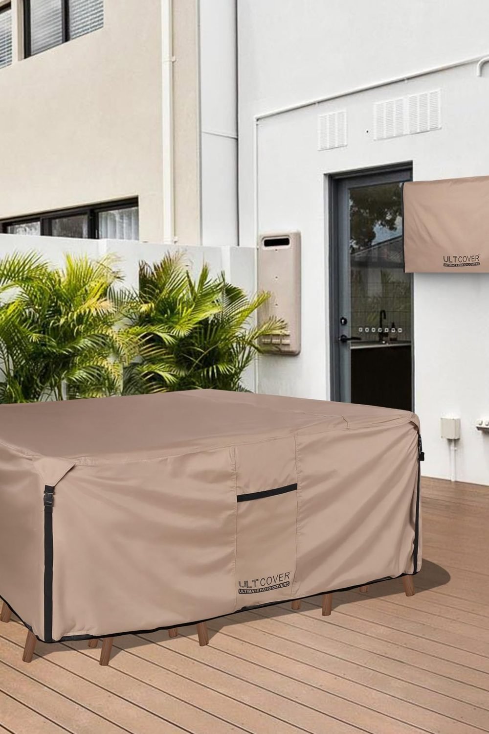 ULTCOVER Waterproof Patio Furniture Cover 111L x 74W in in use at home - ULTCOVER Waterproof Patio Furniture Cover 111L x 74W in