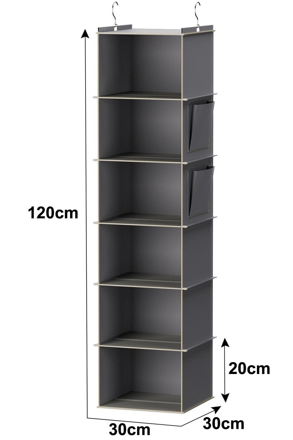 YOUDENOVA Hanging Closet Organizer and Storage, 6-Shelf, Grey packaging and contents - YOUDENOVA Hanging Closet Organizer and Storage, 6-Shelf, Grey