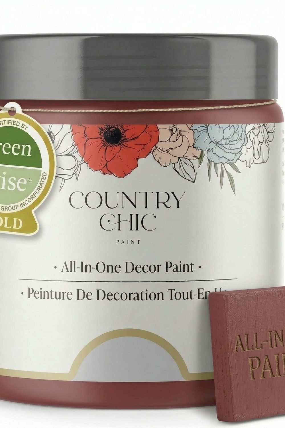 Country Chic All-in-One Chalk Paint Furniture, Cabinets, Home Decor, Eco-Friendly, Matte Finish, Built-In Primer & Top Coat Wood, Metal - Cranberry Sauce (red) - 4 oz (118 ml) main product view - Country Chic All-in-One Chalk Paint Furniture, Cabinets, Home Decor, Eco-Friendly, Matte Finish, Built-In Primer & Top Coat Wood, Metal - Cranberry Sauce (red) - 4 oz (118 ml)
