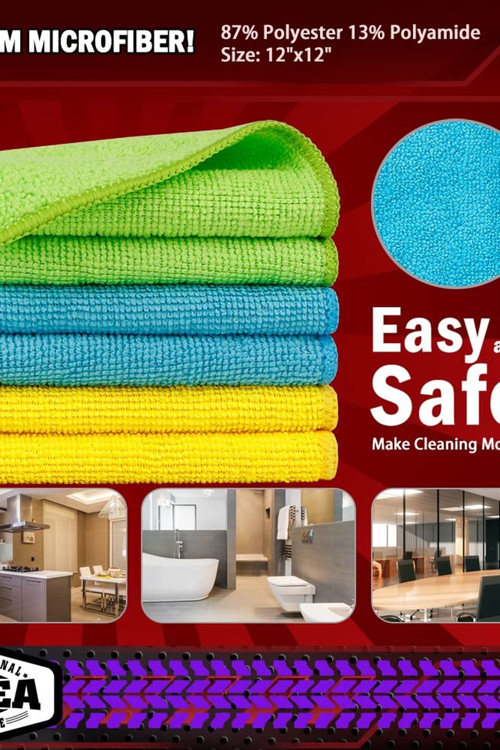 AIDEA Microfiber Cleaning Cloth-50PK, Microfiber Towels Cars, 12"12" in use at home - AIDEA Microfiber Cleaning Cloth-50PK, Microfiber Towels Cars, 12"12"