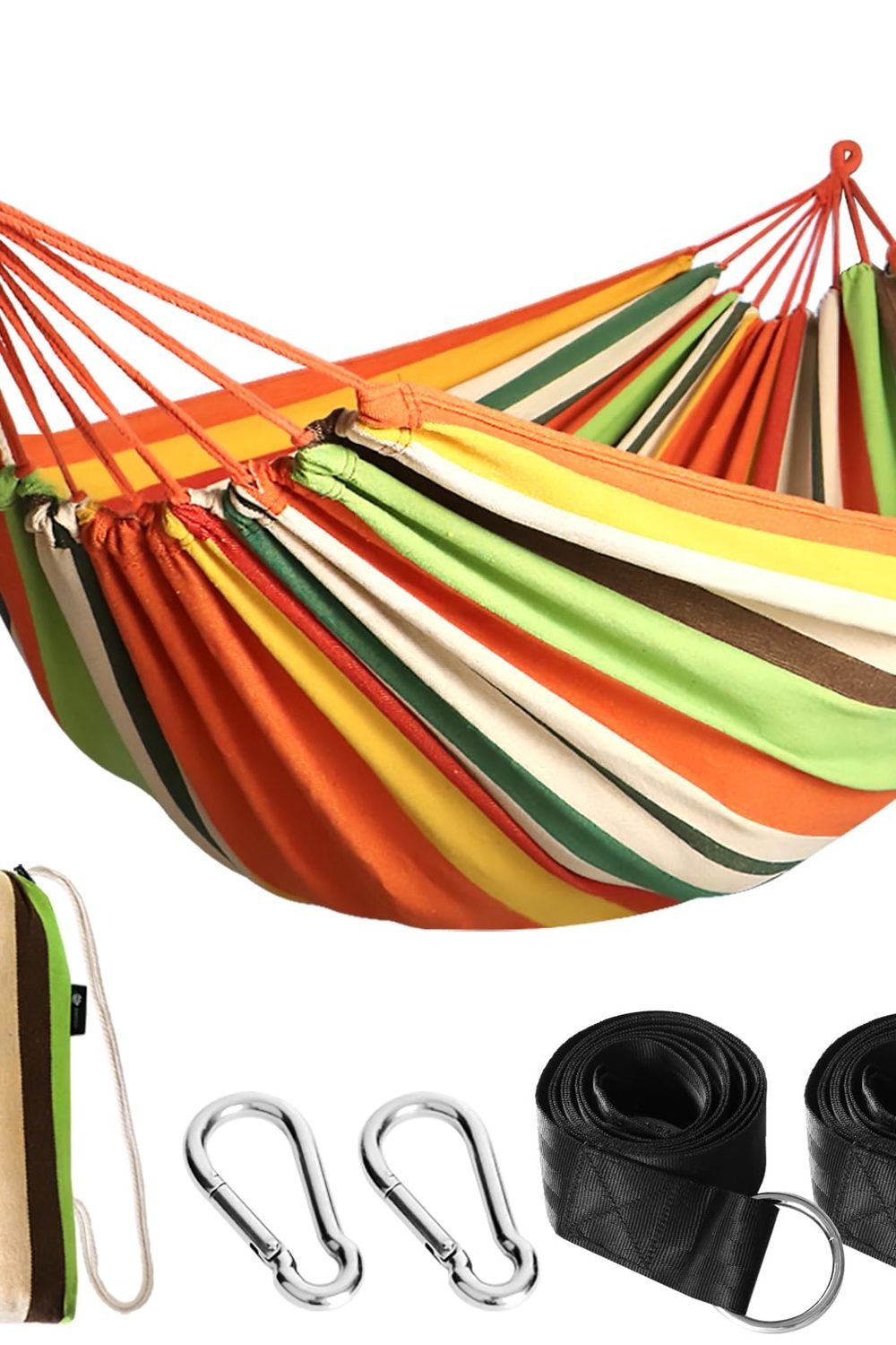ANYOO Cotton Camping Hammock Portable with Tree Straps Holds 660lbs main product view — ANYOO Cotton Camping Hammock Portable with Tree Straps Holds 660lbs