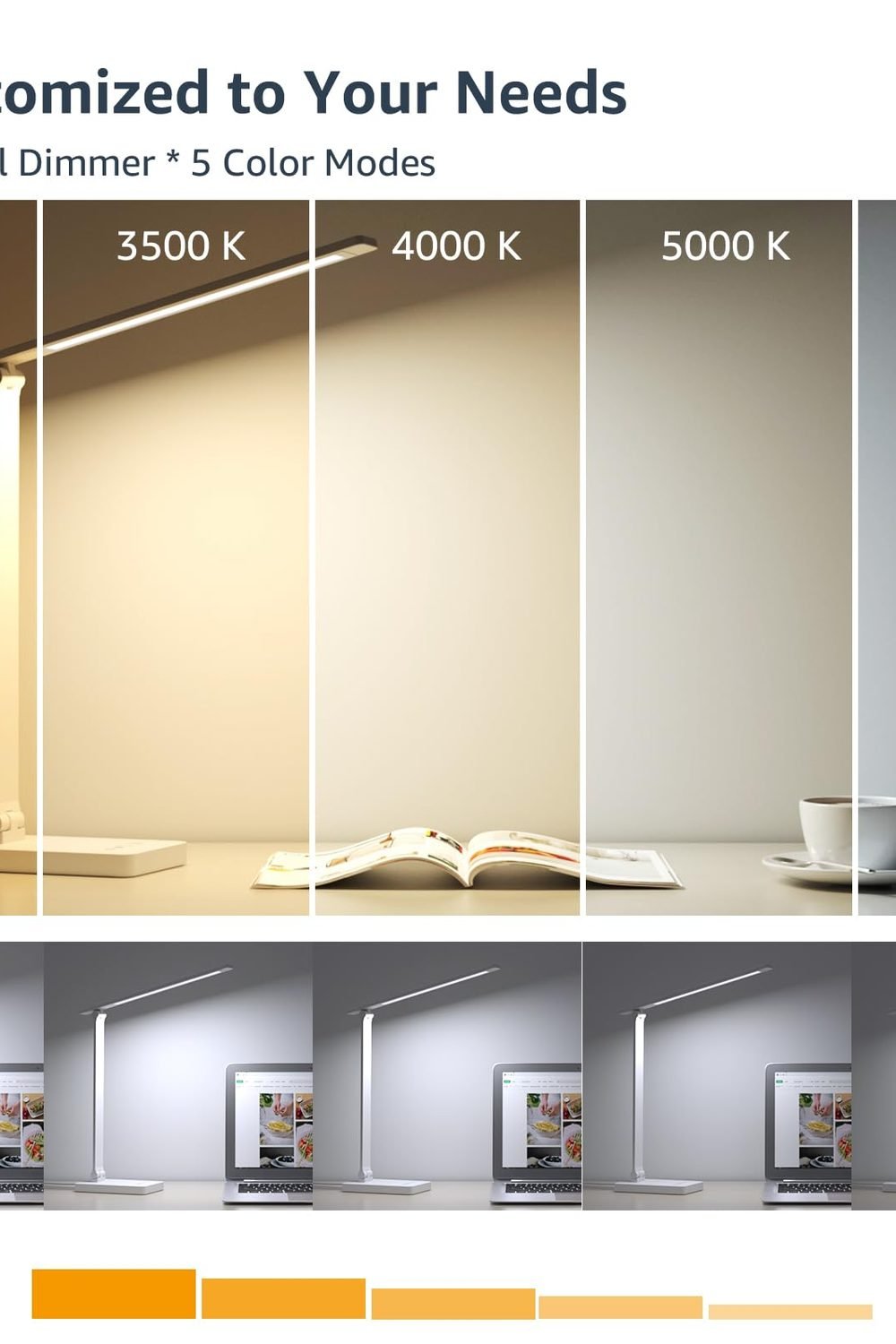 Lepro LED Desk Lamp 9.5W 800lm, Metal Desk Light Home Office, White packaging and contents - Lepro LED Desk Lamp 9.5W 800lm, Metal Desk Light Home Office, White