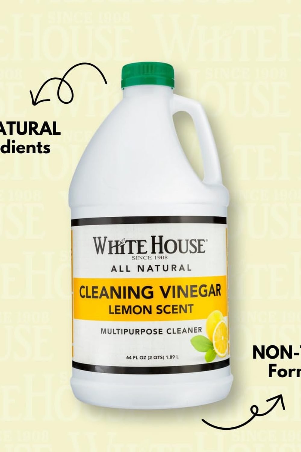 White House Cleaning Vinegar, Natural, Safe Multi-Purpose Home Cleaner Jug, Lemon Scent, 64 Fl Oz (Pack of 1) accessories and refills - White House Cleaning Vinegar, Natural, Safe Multi-Purpose Home Cleaner Jug, Lemon Scent, 64 Fl Oz (Pack of 1)