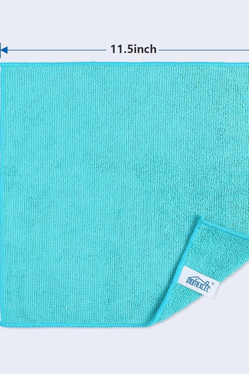 HOMEXCEL 12PK Microfiber Cleaning Cloth, Cleaning Rag Home, 11.5x11.5in side angle and details - HOMEXCEL 12PK Microfiber Cleaning Cloth, Cleaning Rag Home, 11.5x11.5in