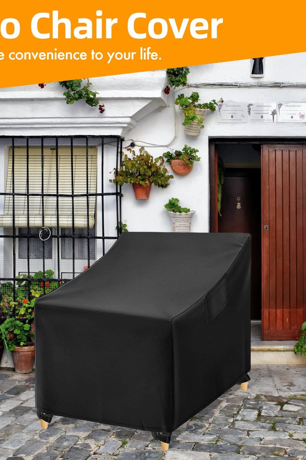 WLEAFJ Outdoor Chair Covers Waterproof, 30" W x 37" D x 31" H, 2 Pack in use at home - WLEAFJ Outdoor Chair Covers Waterproof, 30" W x 37" D x 31" H, 2 Pack