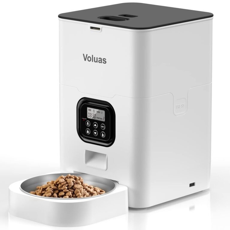 Voluas VOLUAS Automatic Cat Feeder, 4L Timed Dry Food Dispenser for Cats & D 9 Editorial review image