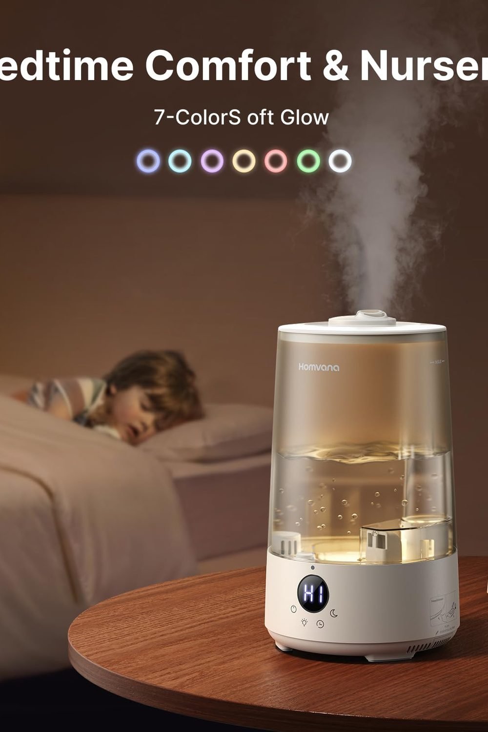 Homvana 3.6L Top-Fill Cool Mist Humidifiers Bedroom, Large Room(Grey) in use at home - Homvana 3.6L Top-Fill Cool Mist Humidifiers Bedroom, Large Room(Grey)