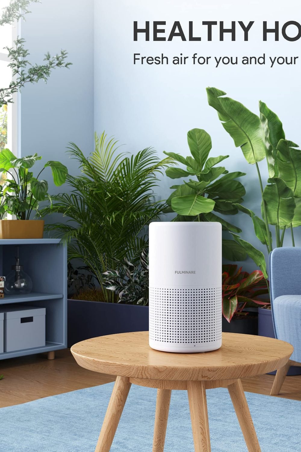 Air Purifiers Bedroom, FULMINARE H13 True HEPA Filter side angle and details - Air Purifiers Bedroom, FULMINARE H13 True HEPA Filter